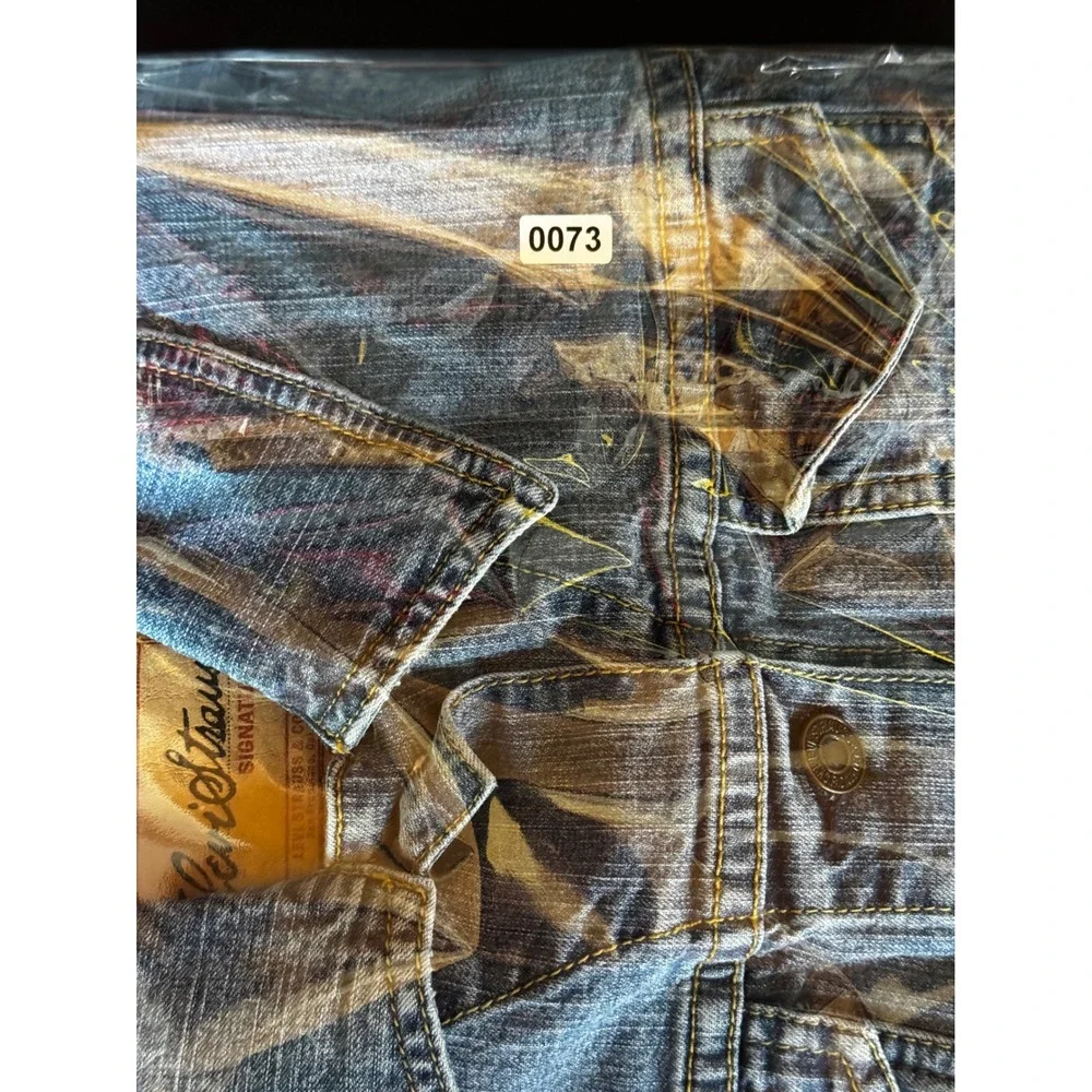 Levi Strauss Signature‎ Denim Jacket Womens Small Medium Wash Stretch Trucker